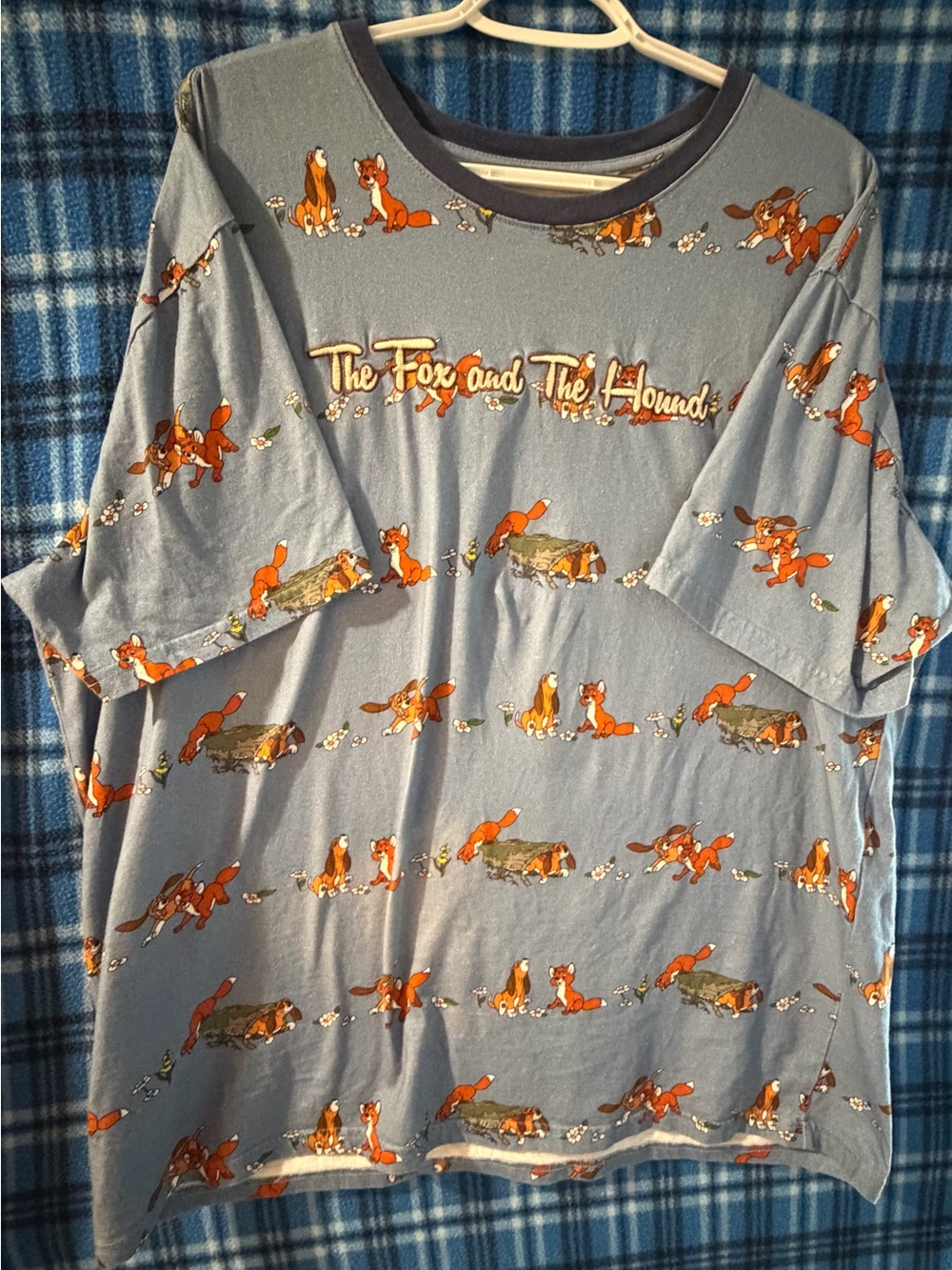 The Fox and The Hound 2X Blue Graphic Tee